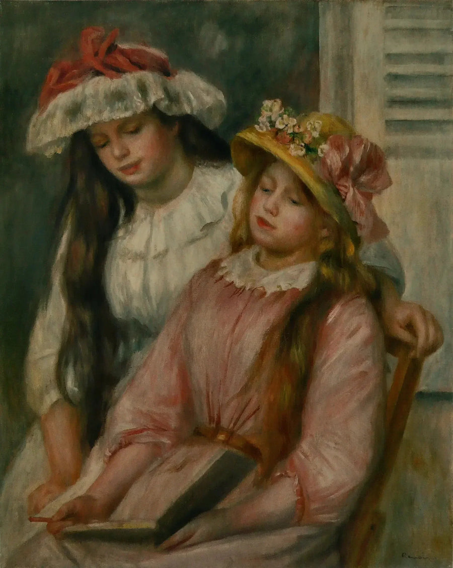 Nuoret tytöt katsomassa albumia - Pierre-Auguste Renoir