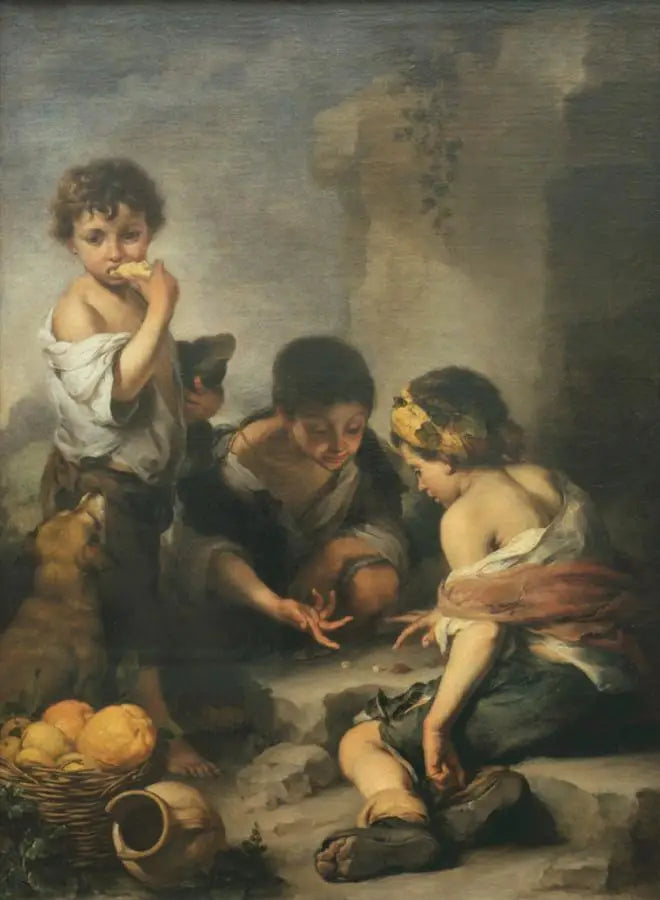 Nuoret pojat pelaamassa noppaa - Bartolomé Esteban Murillo