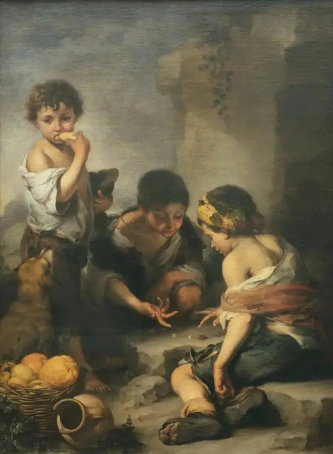 Nuoret pojat pelaamassa noppaa - Bartolomé Esteban Murillo