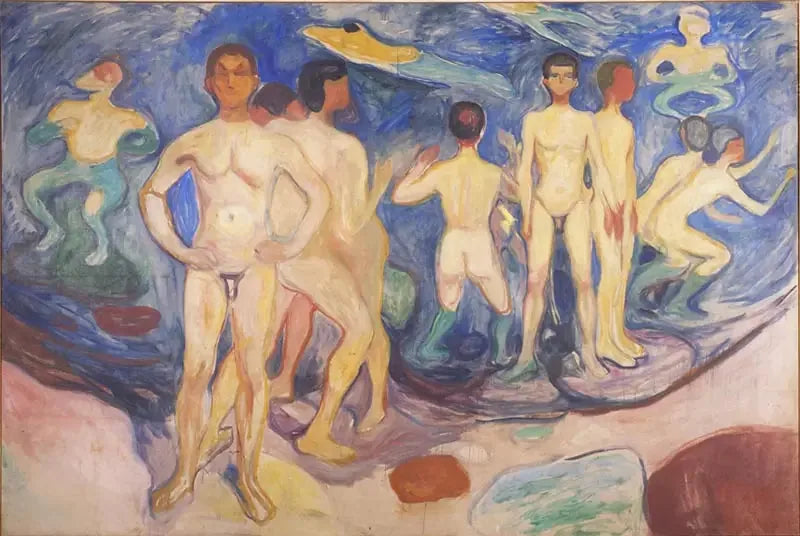 Nuoret miehet uivat - Edvard Munch