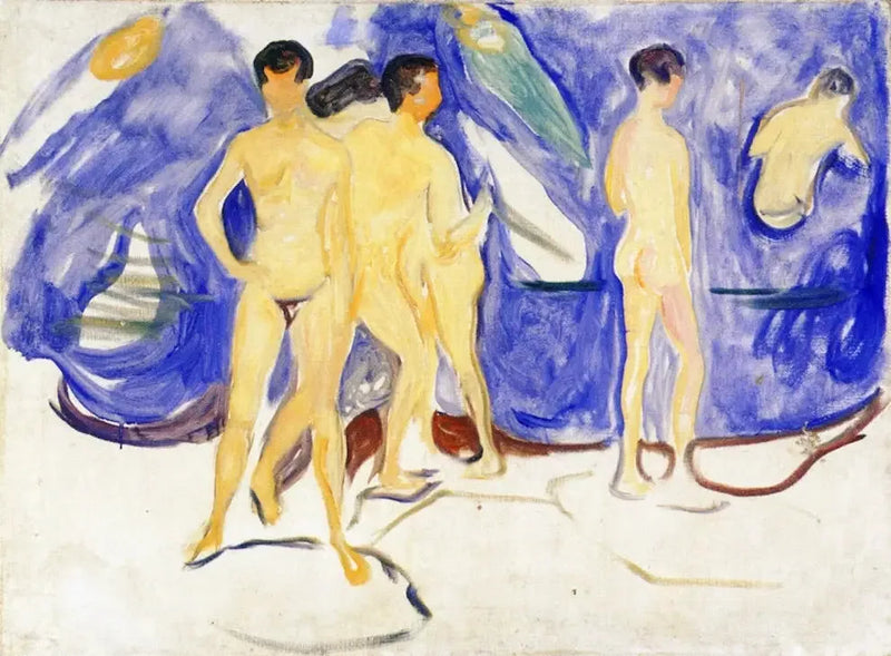 Nuoret miehet uivat - Edvard Munch