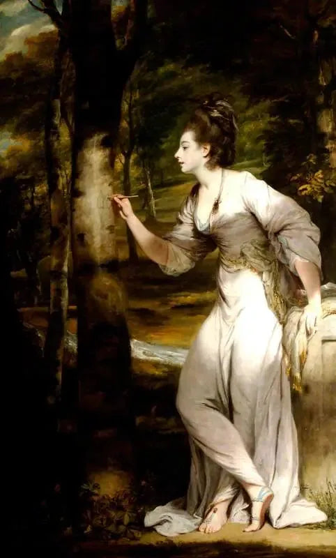 Joanna Leigh (s. 1758), Mme Richard Bennett Lloyd, Piirtäen puun - Joshua Reynolds