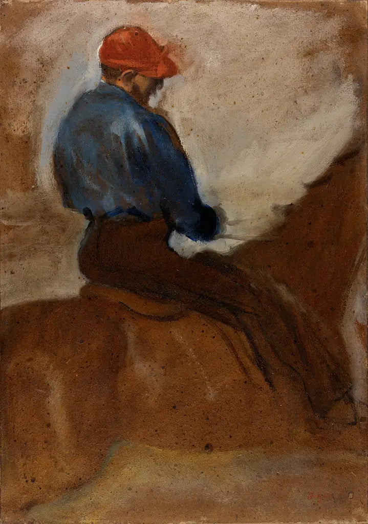 Jockey punaisella lippiksellä - Edgar Degas