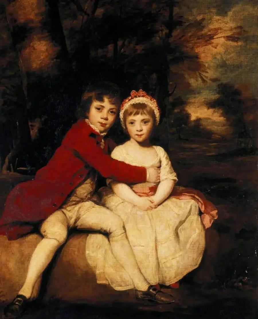 John Parker, tuleva Morleyn ensimmäinen kreivi (1772-1840), ja hänen sisarensa Theresa Parker, tuleva arvoisa rouva George Villiers (1775-1856), lapset - Joshua Reynolds