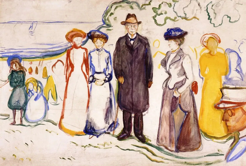 Jonas Lie perheensä kanssa - Edvard Munch