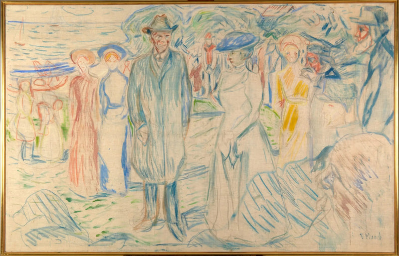 Jonas Lie perheensä kanssa - Edvard Munch