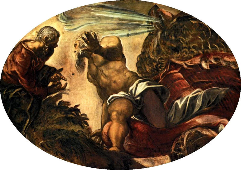 Jonas lähtee valaan vatsasta - Jacopo Tintoretto