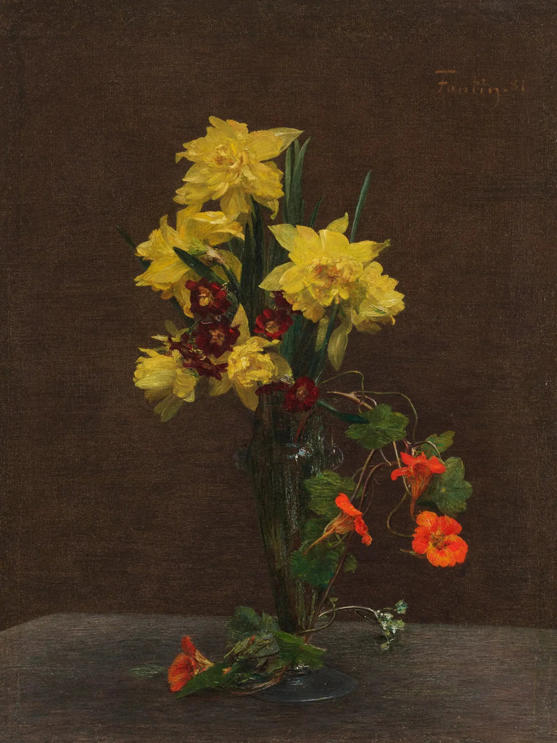 Jonquillit ja kapusiinit - Henri Fantin-Latour