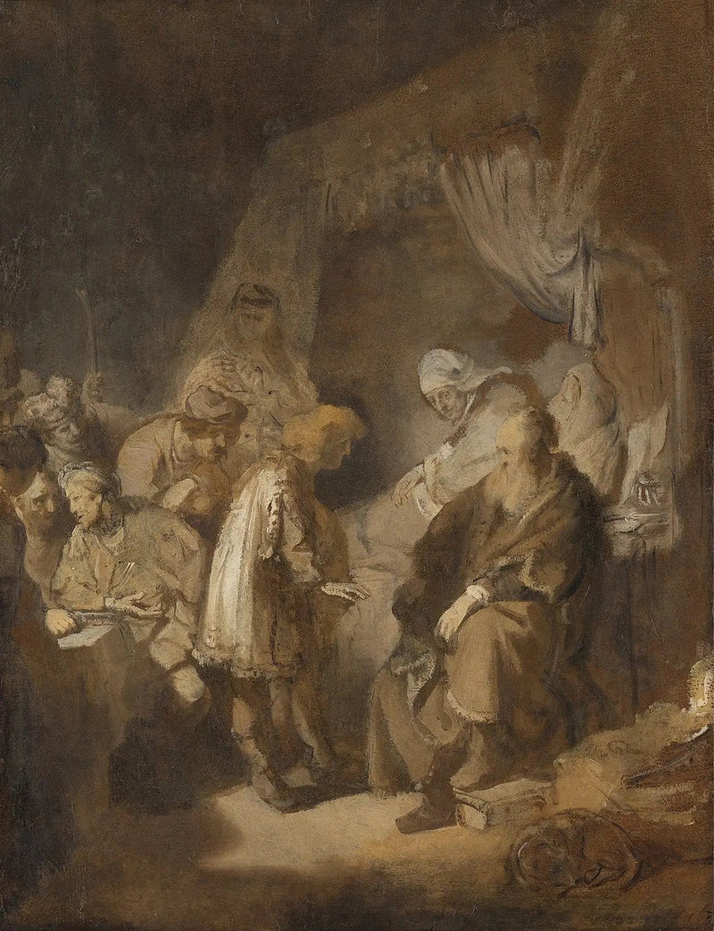 Joseph kertomassa uniaan vanhemmilleen ja veljilleen - Rembrandt