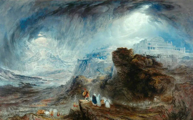 Josué käskee auringon pysähtyä Gabaonin yllä - John Martin