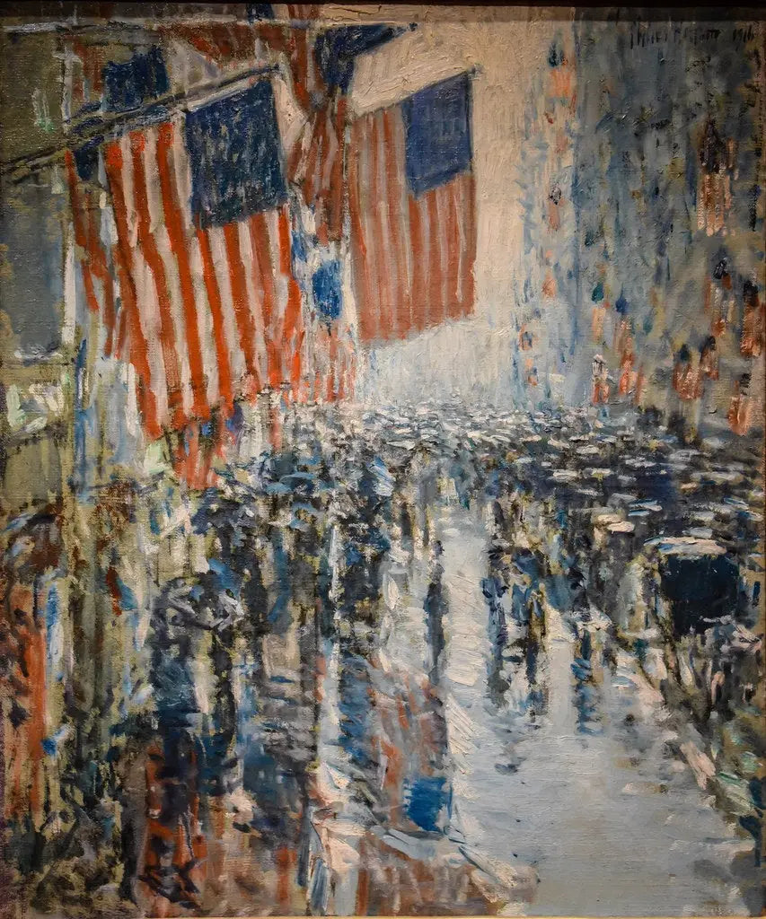 Sadepäivä, Viides Avenue - Childe Hassam