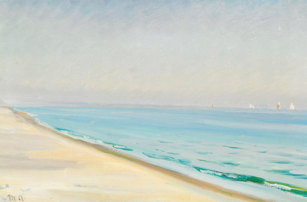 Journée d'été à Skagen Sønderstrand. (Michael Ancher) - Michael Peter Ancher image 1 reproduction de peinture à l’huile