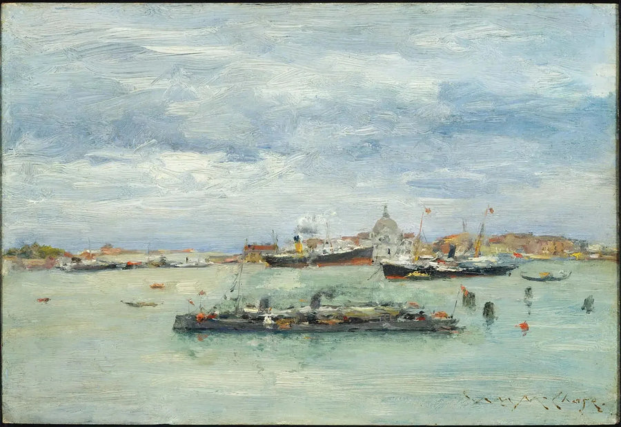 Harmaa päivä laguunilla - William Merritt Chase