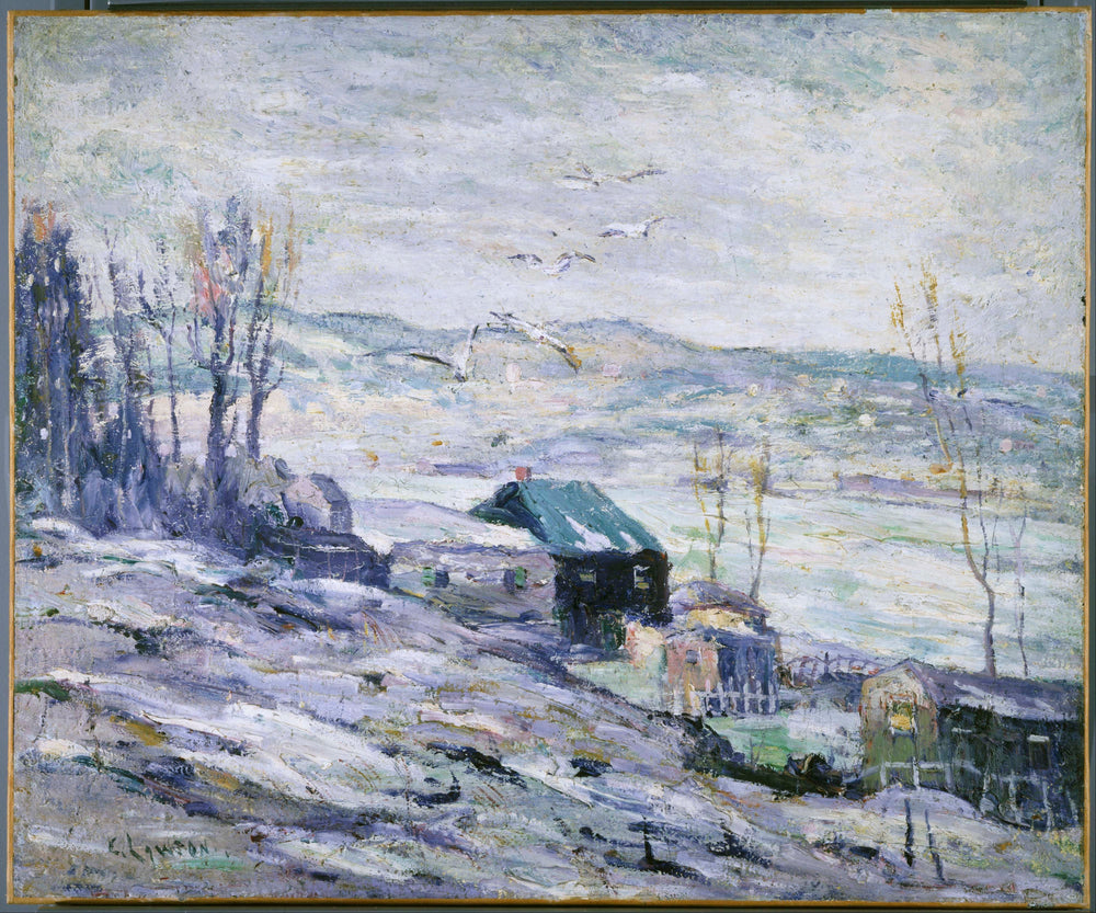 Journée venteuse, rivière Bronx - Ernest Lawson image 1 reproduction artisanale de tableau