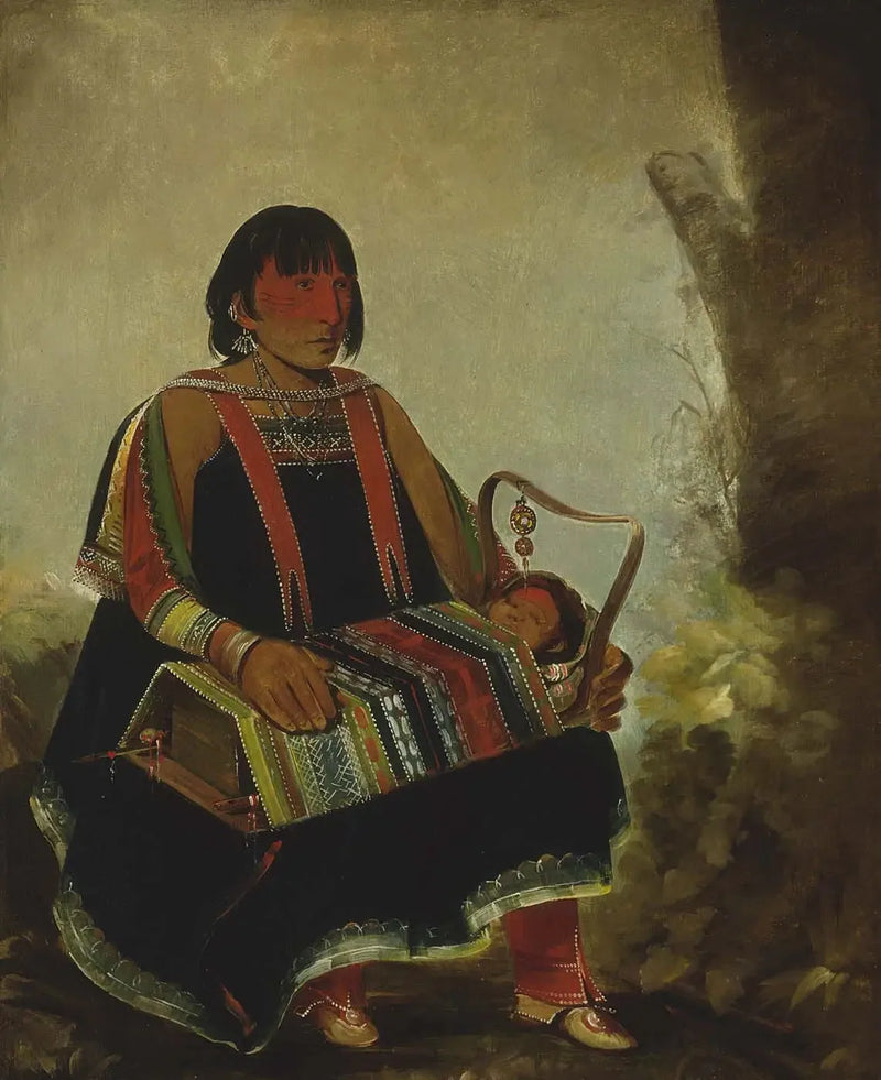 Jú-ah-kís-gaw, Nainen ja hänen lapsensa kehdossa - George Catlin