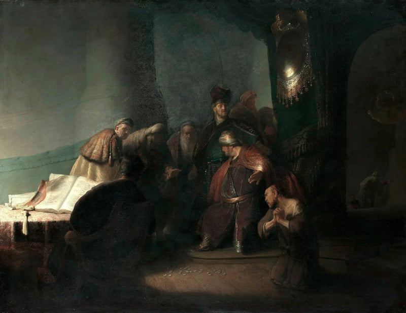 Juudas palauttaa kolmekymmentä hopearahaa - Rembrandt