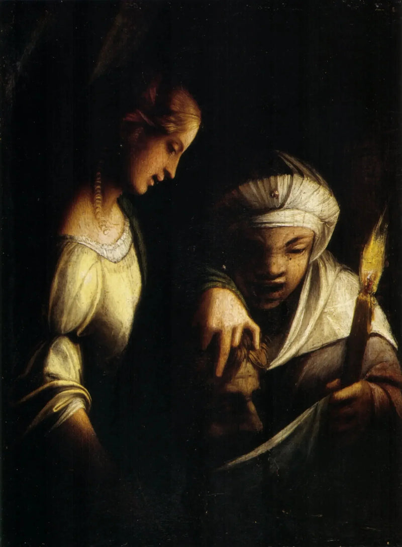 Judith ja hänen palvelijansa Holofornesin päällä - Antonio da Correggio