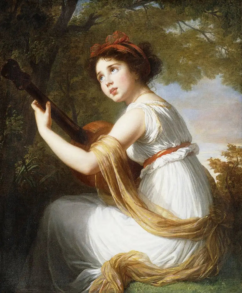 Julie Le Brun soittamassa kitaraa - Elisabeth Vigeé Le Brun