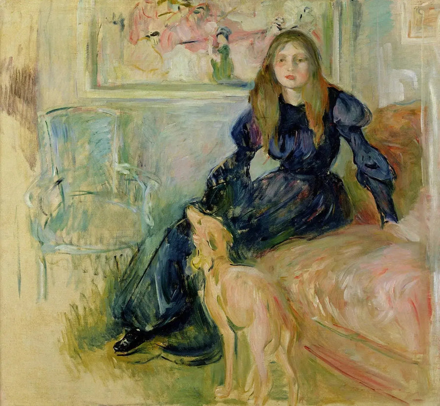 Julie Manet ja hänen lemmikkikoiransa Laërte - Berthe Morisot