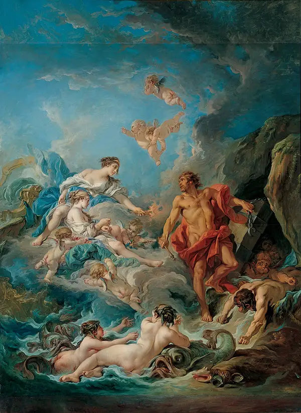 Junon demandant à Éole de libérer les vents - François Boucher image 1 tableau peint à l’huile sur toile