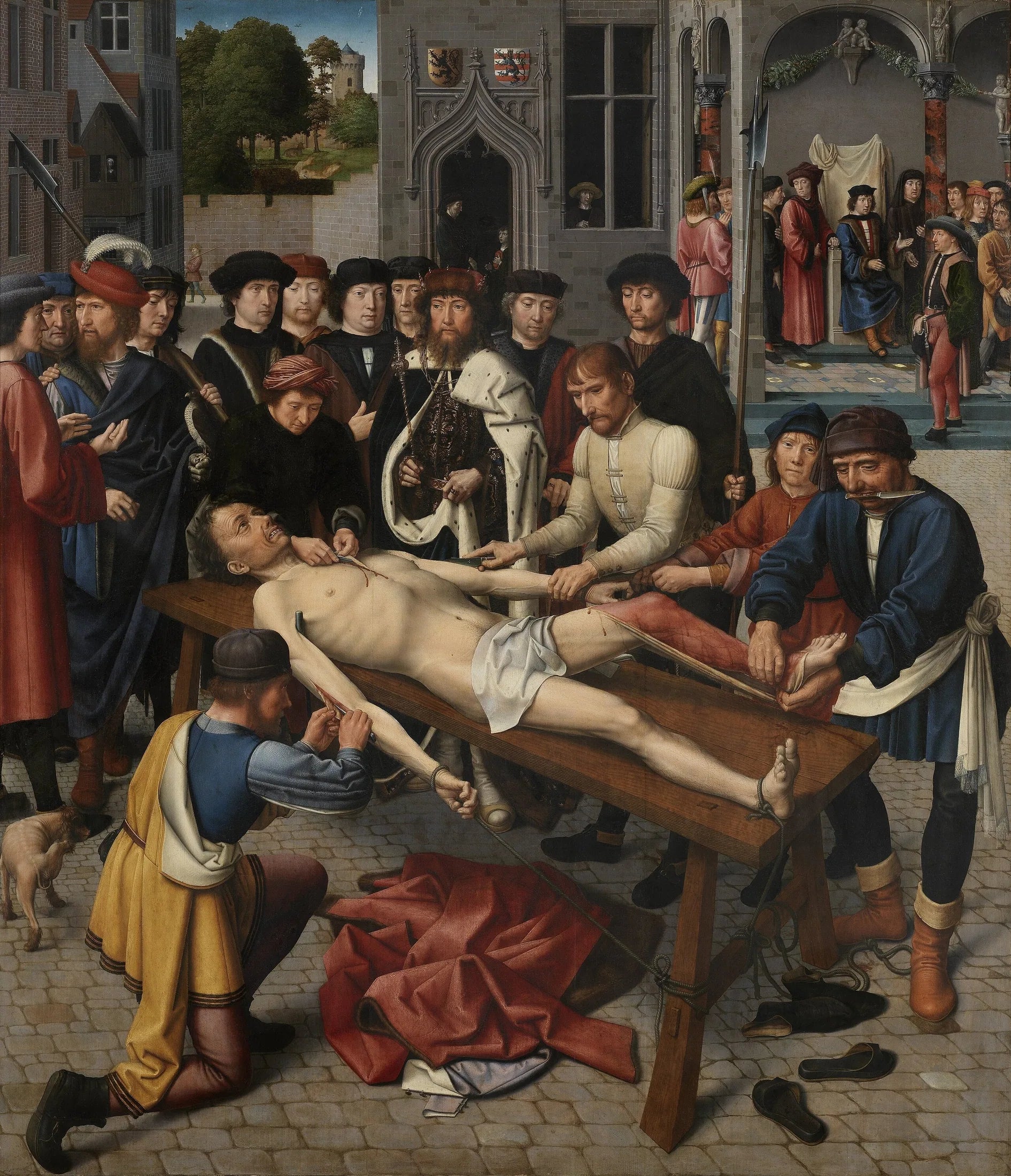 Justice de Cambyse : L'Écorchement du Juge Injuste - Gérard David image 1 copie peinte à la main à l’huile