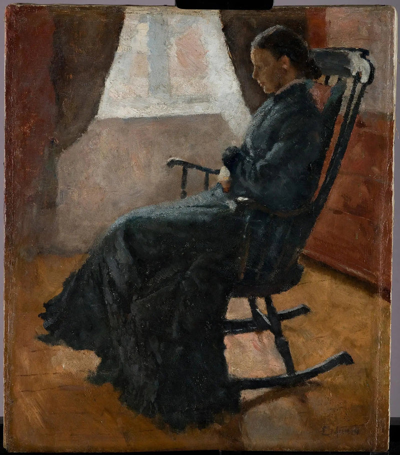 Karen Bjølstad keinutuolissa - Edvard Munch