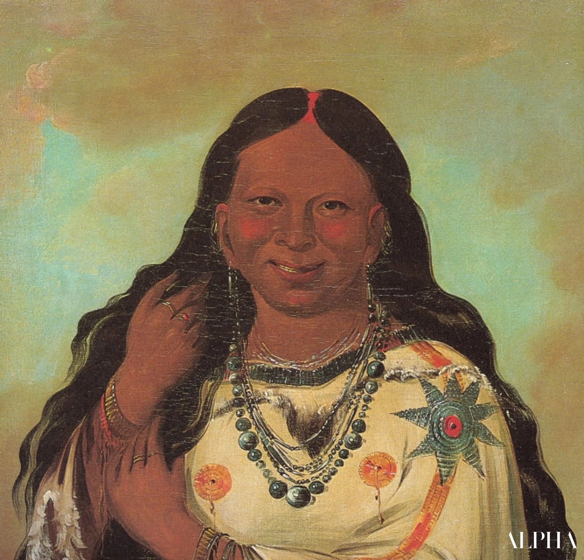 Kei-a-gis-gis, Plains Ojibwa -nainen - George Catlin - Korkealaatuiset taulujen ja maalauksien reproduktiot