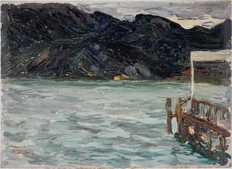 Kochel, järvi ja silta I - Vassily Kandinsky