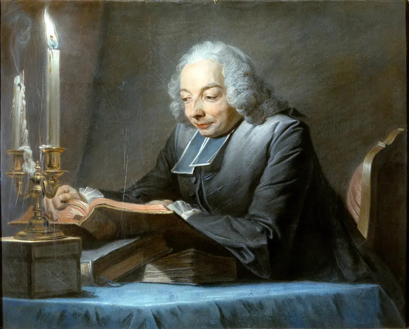 L'Abbé Jean-Jacques Huber lukemassa (1699 –1747) - Maurice-Quentin de La Tour