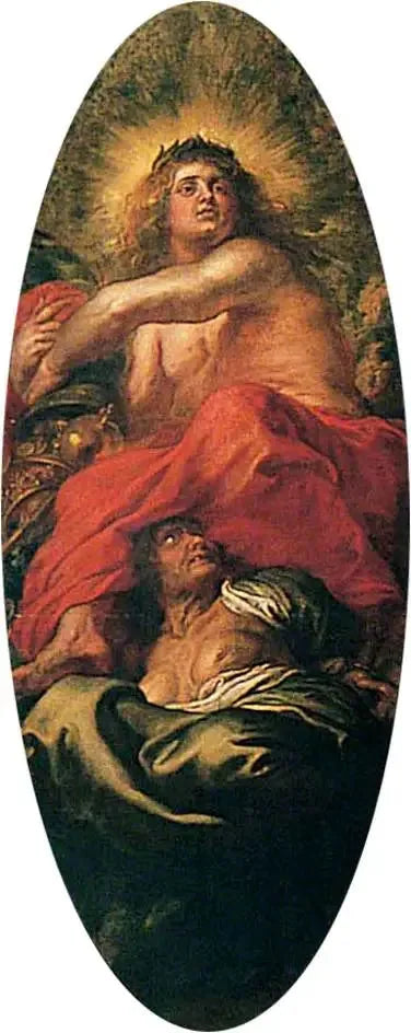 Yltäkylläisyys poistaen ahneuden - Peter Paul Rubens