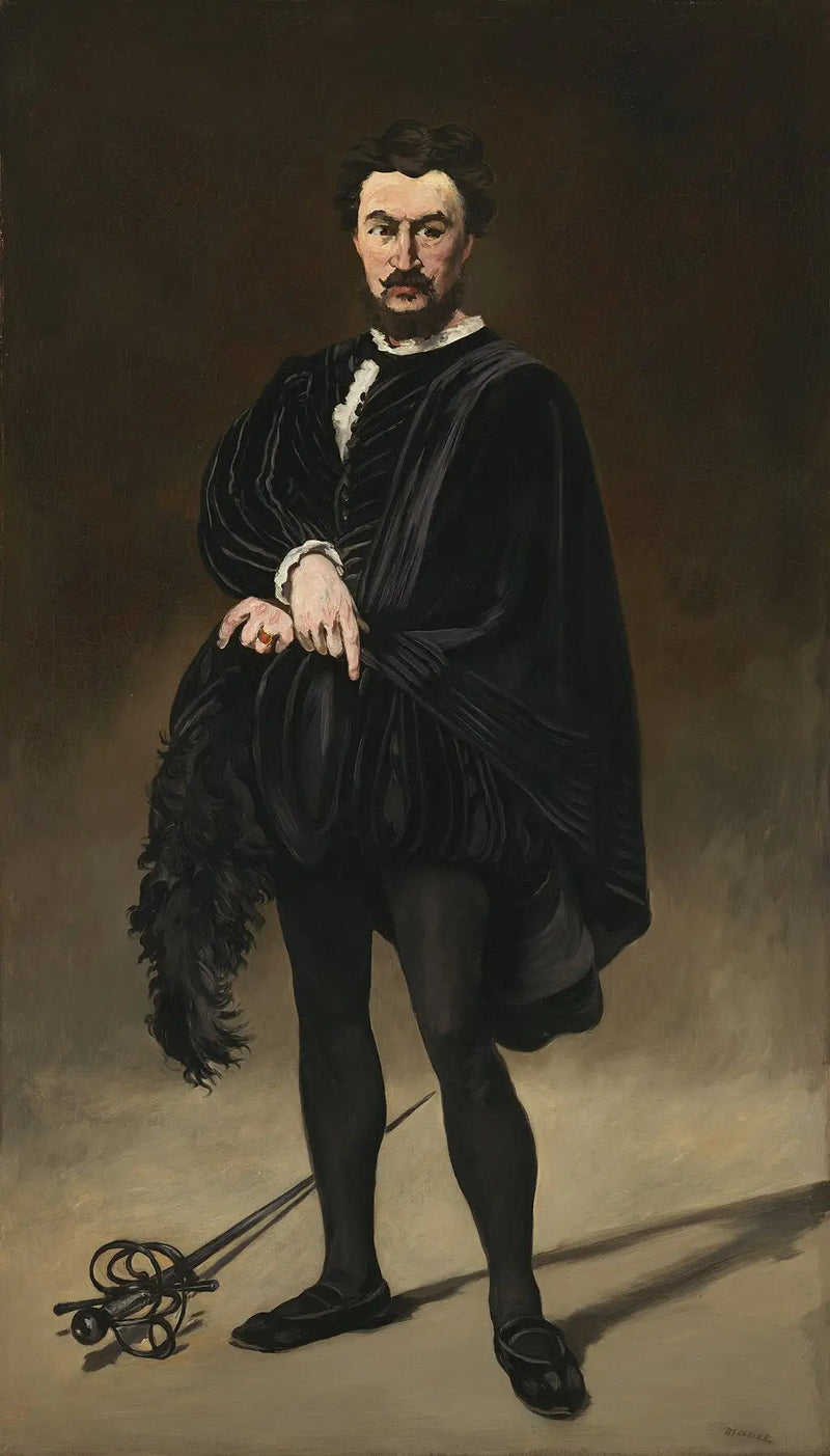 Traaginen näyttelijä: Rouvière Hamletin roolissa - Édouard Manet