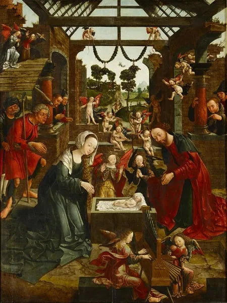 L'Adoration des bergers - Jacob Cornelisz van Oostsanen image 1 reproduction artisanale de tableau