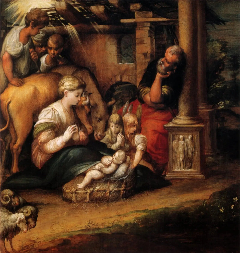 Betlehemin paimenien ylistys - Parmigianino