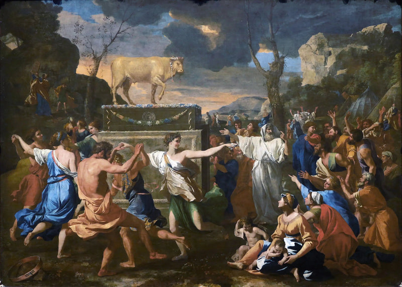 Kultainen vasikan palvonta - Nicolas Poussin