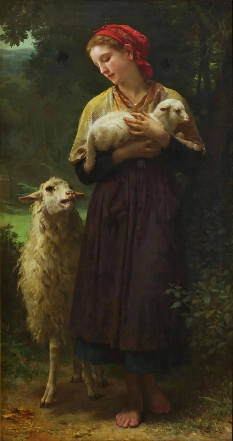 Vastasyntynyt lammas - Bouguereau