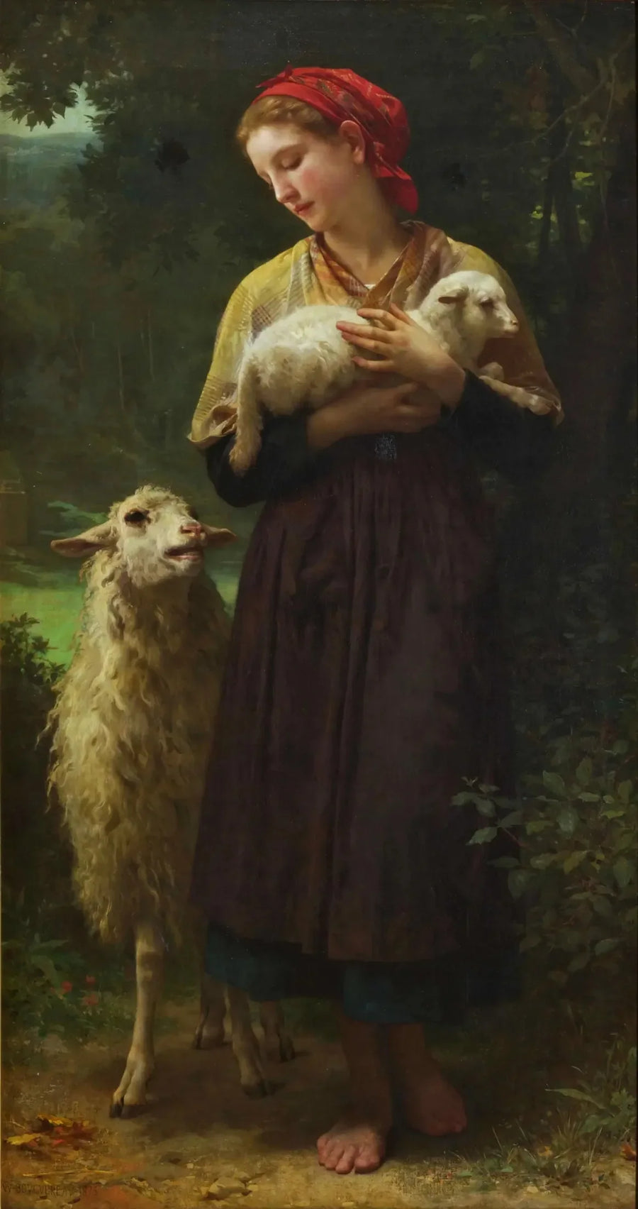 Vastasyntynyt lammas - Bouguereau