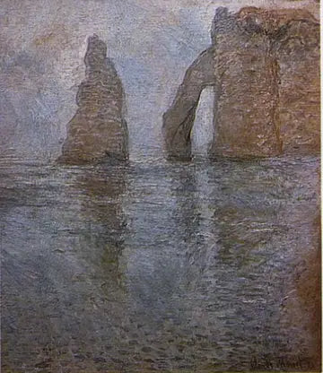 Neula ja Avalin portti ylävirtaan päin nähtynä - Claude Monet