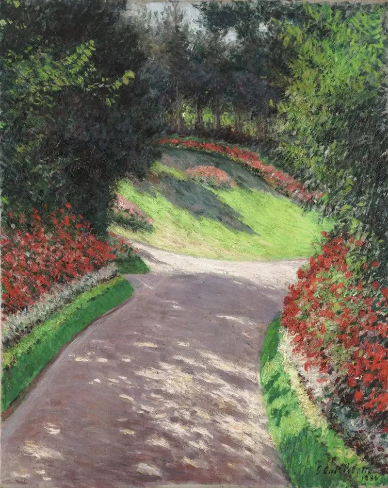 Puutarhan käytävä - Gustave Caillebotte