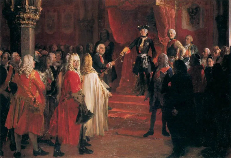 Sileesian valtiopäivien uskollisuus Friedrich II:lle Breslaussa - Adolph von Menzel