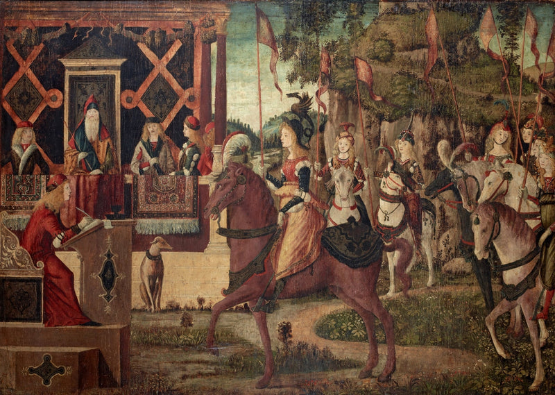 Hippolyten lähettämä Ambassade, Amazoneiden kuningatar, Théseelle, Ateenan kuninkaalle - Vittore Carpaccio