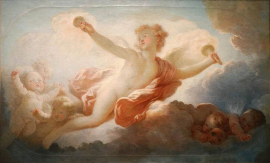Rakkaus suutelee universumia - Jean-Honoré Fragonard
