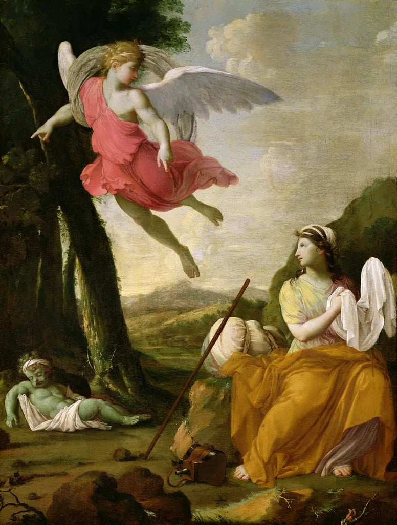 Herran enkeli ilmestyy autiomaassa Agarissa - Eustache Le Sueur