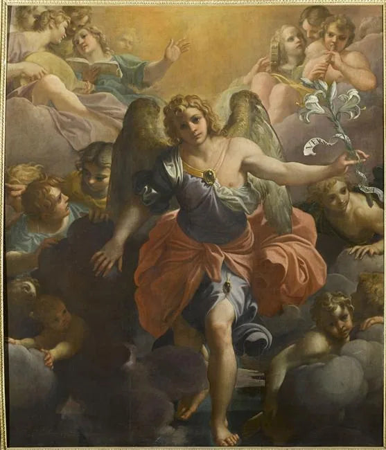 Gabrielin enkeli musiikkien ja kerubien kirkkaudessa - Annibale Carracci