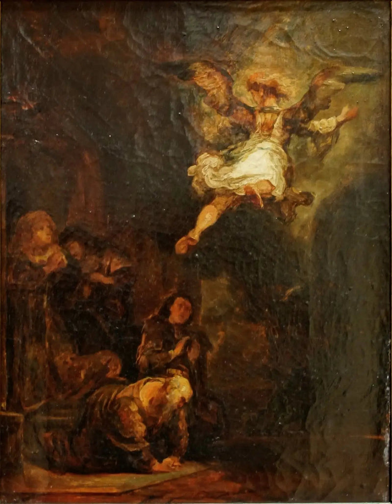 Raphaelin enkeli jättämässä Tobiaa - Eugène Delacroix