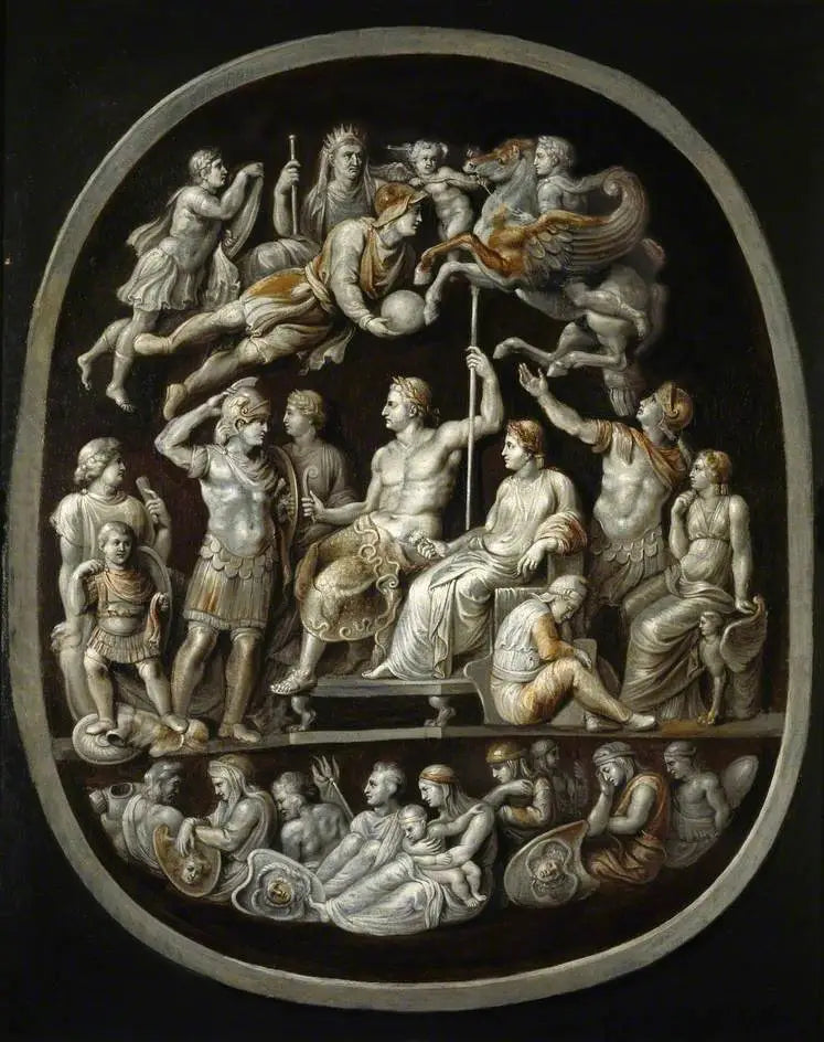 « Germanicuksen ylistys »: kopio antiikin kaiverruksesta (» Gemma Tiberiana ») - Peter Paul Rubens