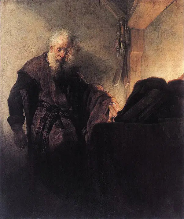 Apostoli Paavali työpöytänsä ääressä - Rembrandt