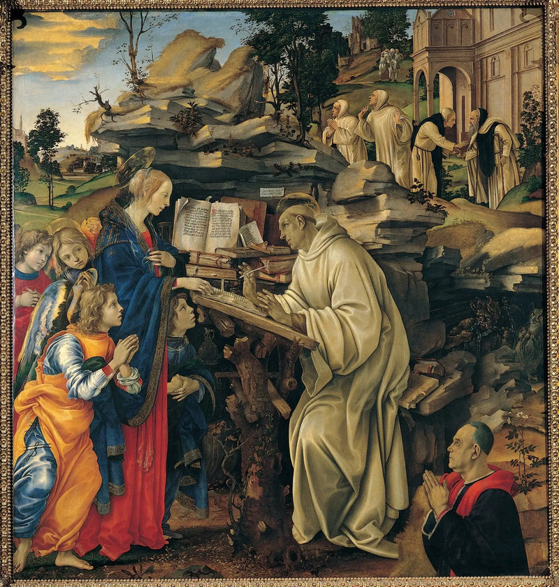 Neitsyt Marian ilmestyminen pyhimys Bernardille - Filippino Lippi