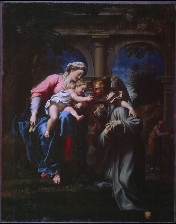 Neitsyt Marian ja Jeesus-lapsen ilmestyminen Pyhälle Fransiskukselle - Annibale Carracci