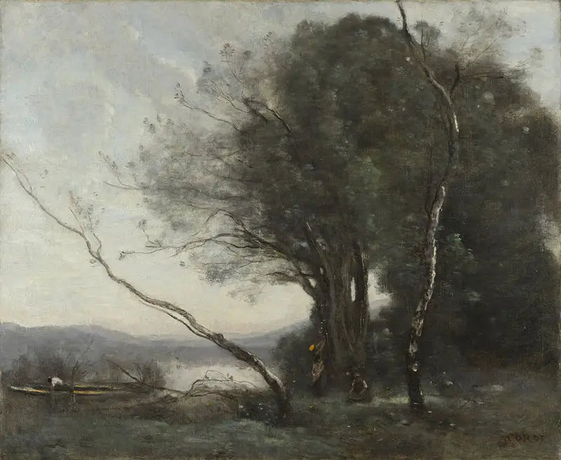 Kallellaan oleva puu - Jean-Baptiste Camille Corot