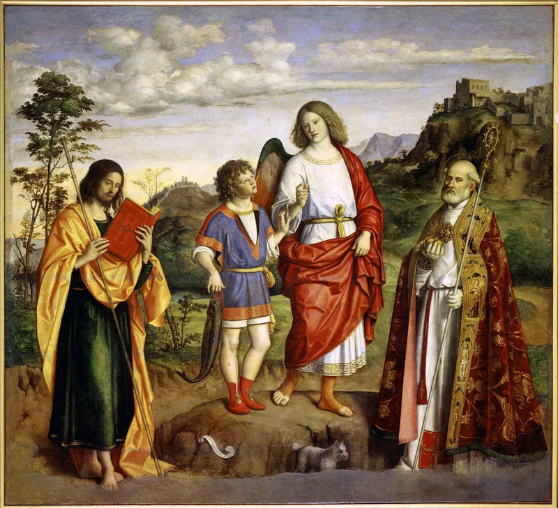 Arkkienkeli Rafael Tobien ja kahden pyhimyksen kanssa. - Cima da Conegliano
